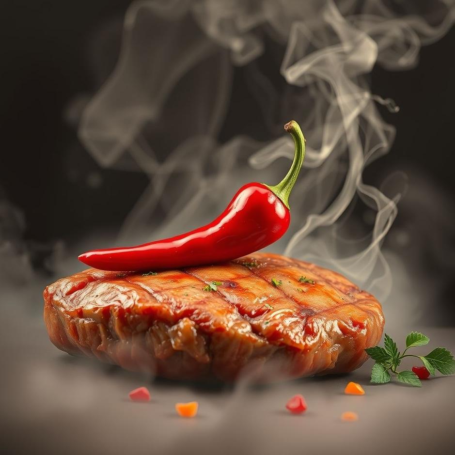 Dream : Red meat and pepper in a dream