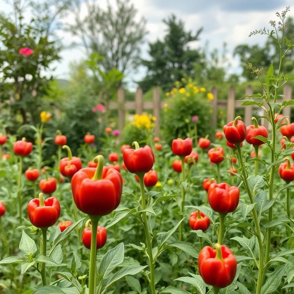 Dream : Red pepper garden in a dream