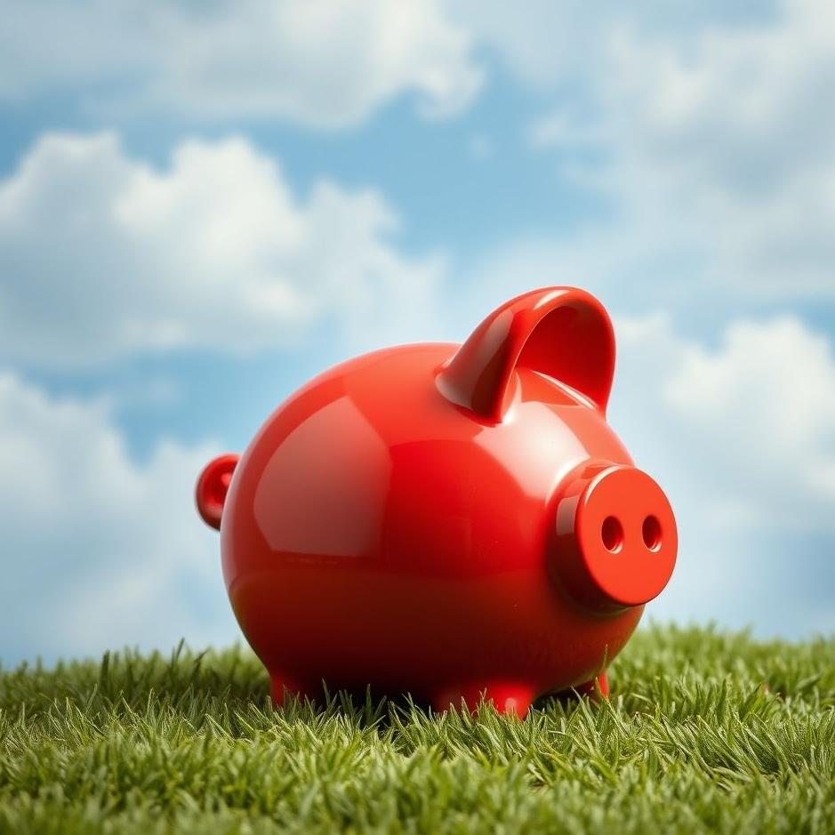 Dream : Red piggy bank in a dream