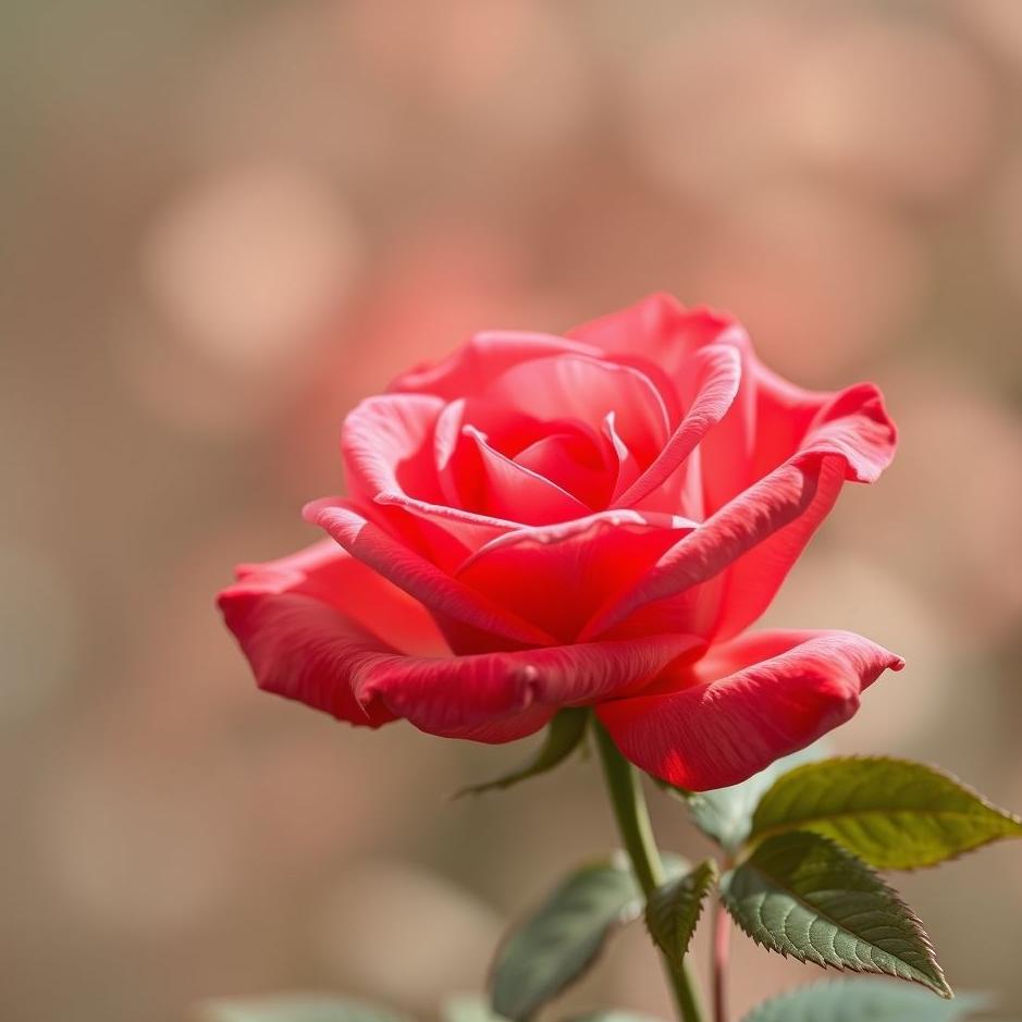 Dream : Red pink rose in a dream