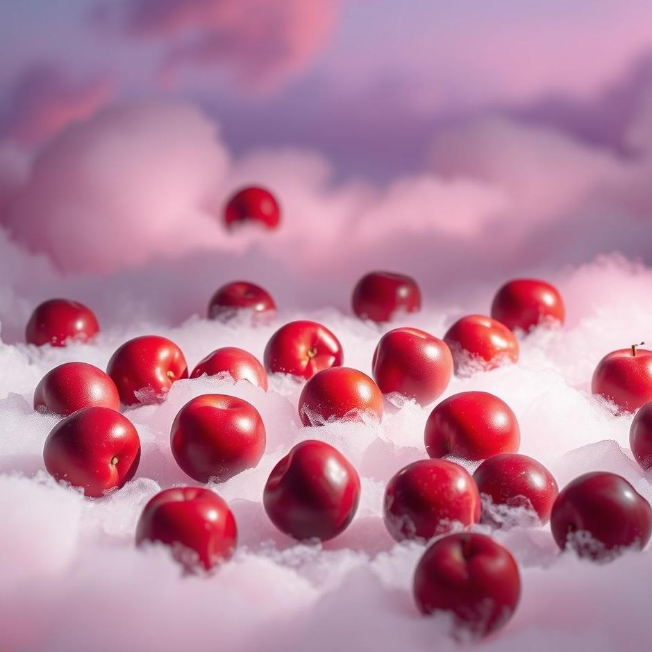 Dream : Red plums distributed in a dream
