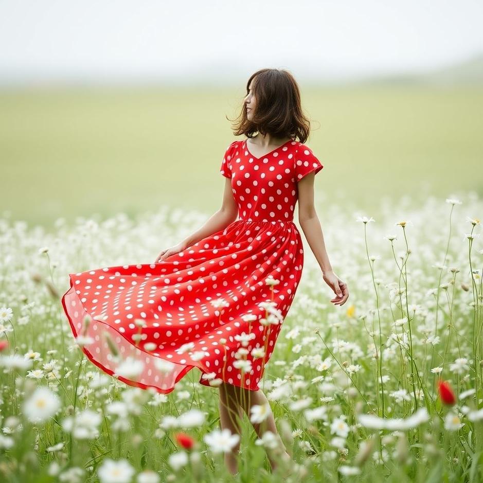 Dream : Red polka dot dress in a dream