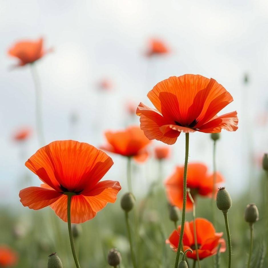 Dream : Red poppy flowers in a dream