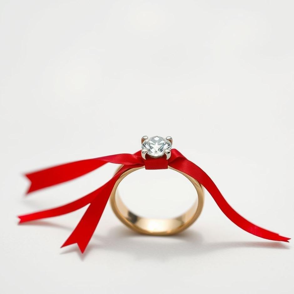 Dream : Red ribbon wedding ring in a dream