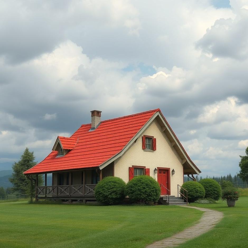 Dream : Red-roofed house in a dream