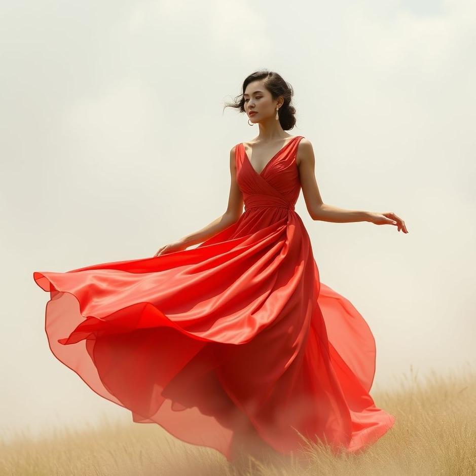 Dream : Red silk dress in a dream