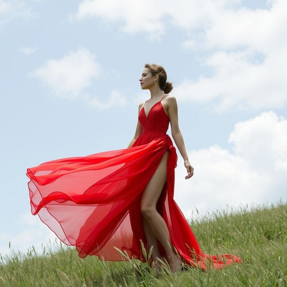 Dream : Red slit dress in a dream