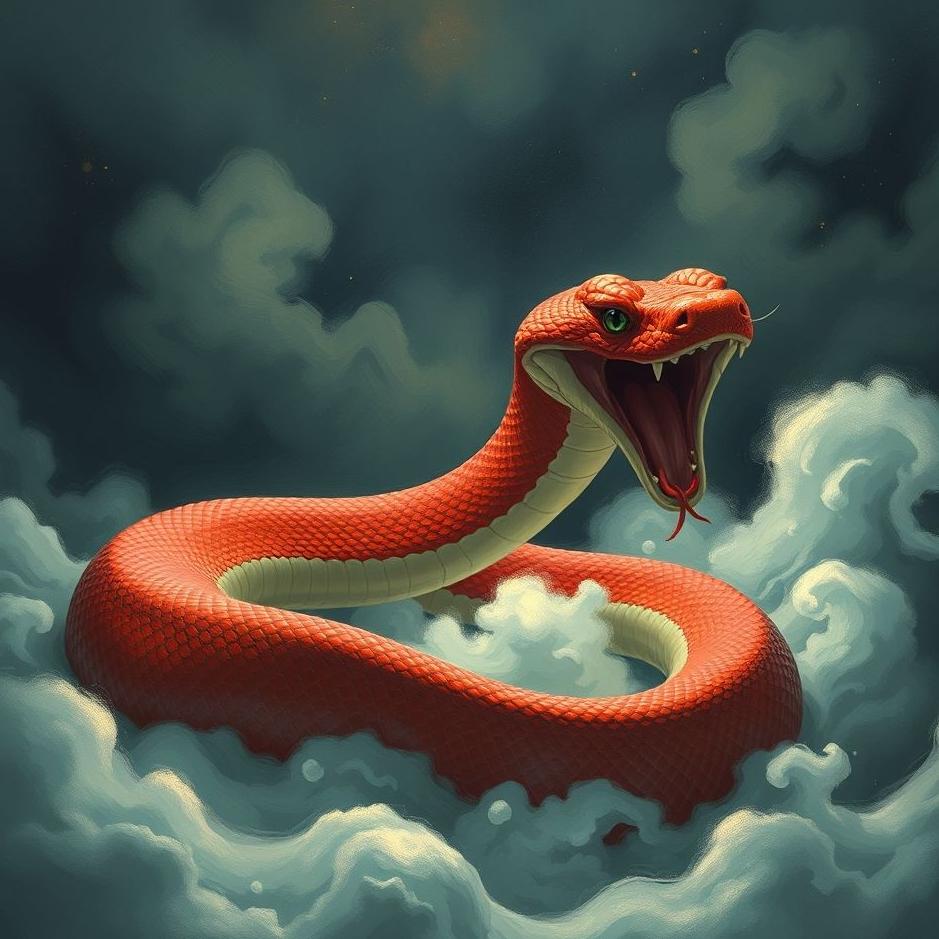 Dream : Red snake attacking in a dream