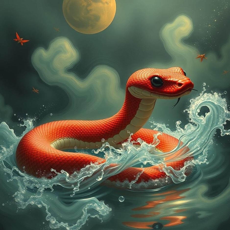 Dream : Red snake chasing in a dream