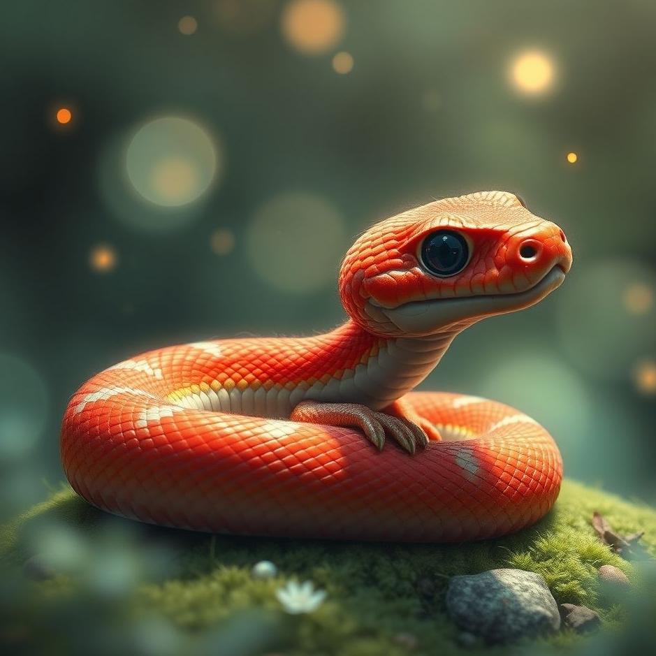 Dream : Red snake cub in a dream