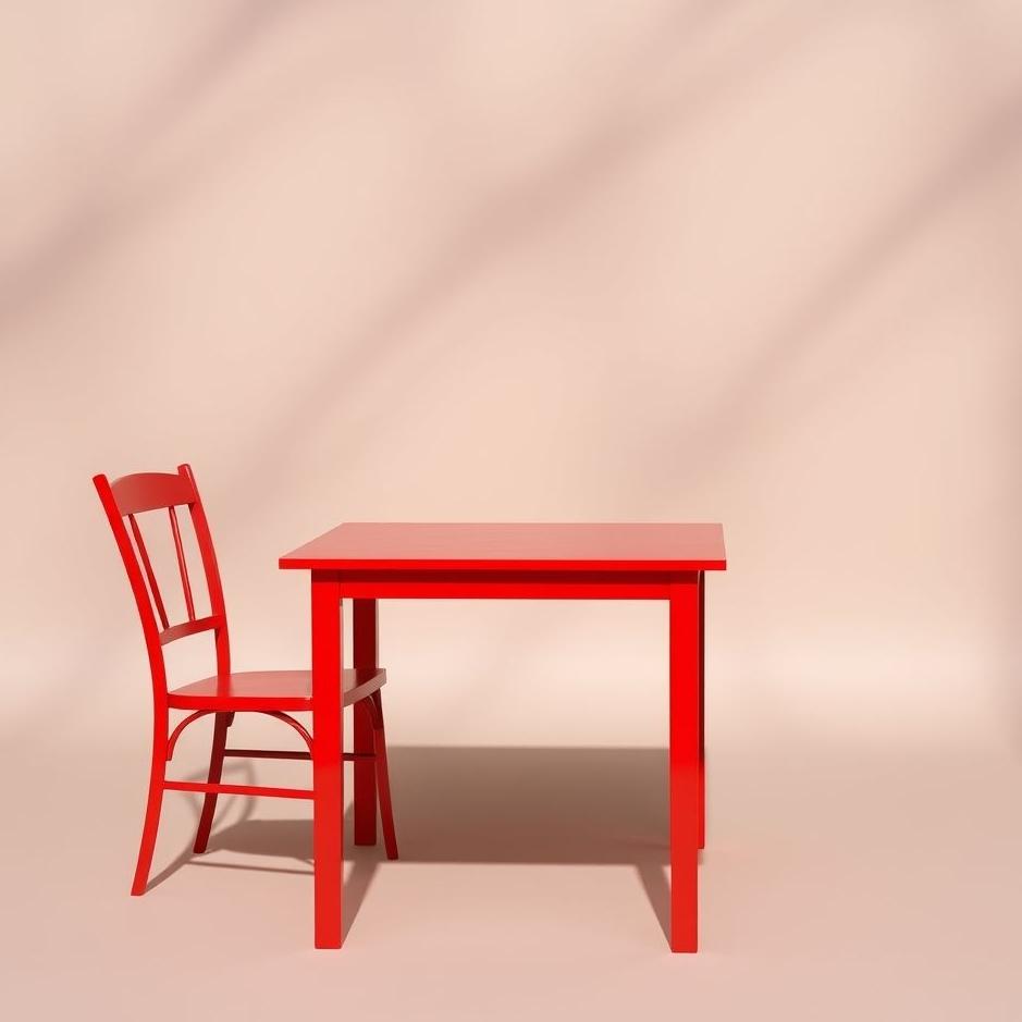 Dream : Red table and chair in a dream