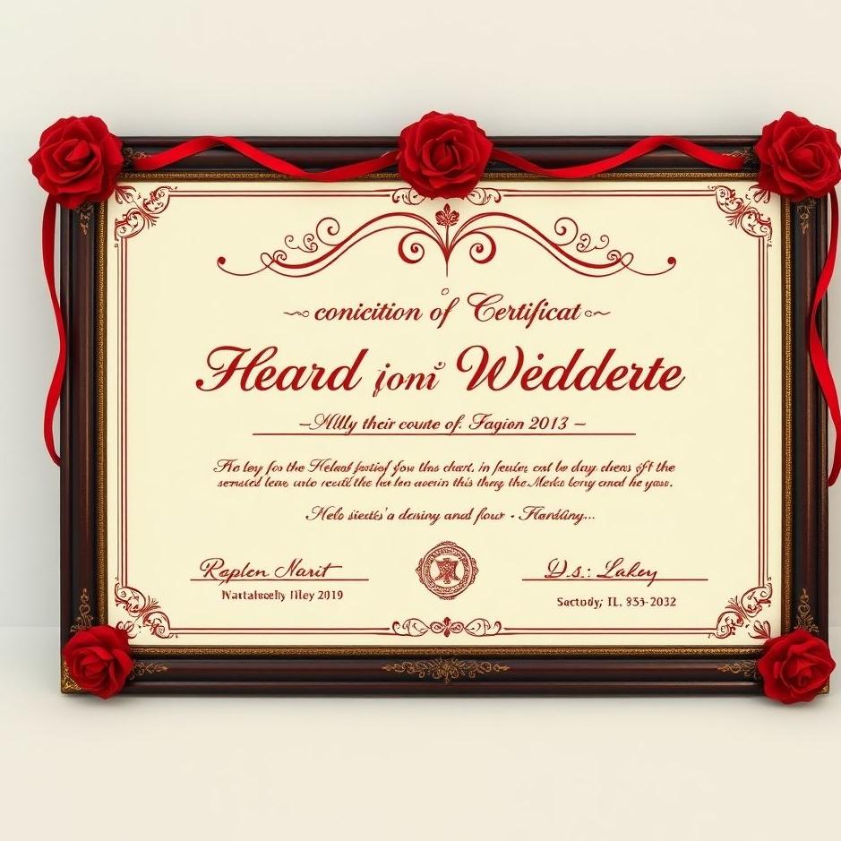 Dream : Red wedding certificate in a dream