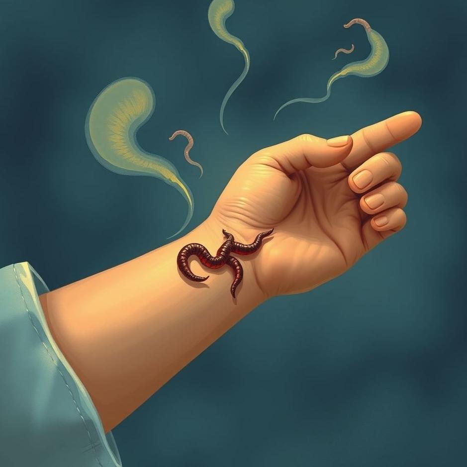 Dream : Removing worms from your arm in a dream