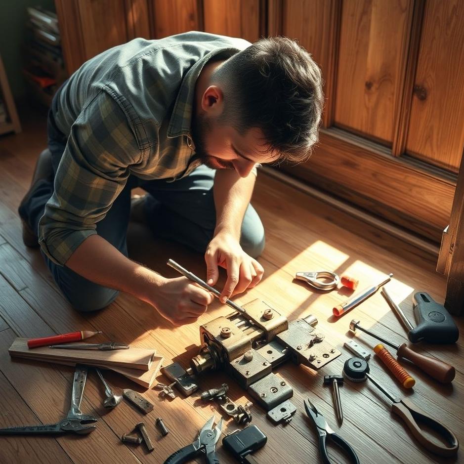 Dream : Repairing a broken door lock 