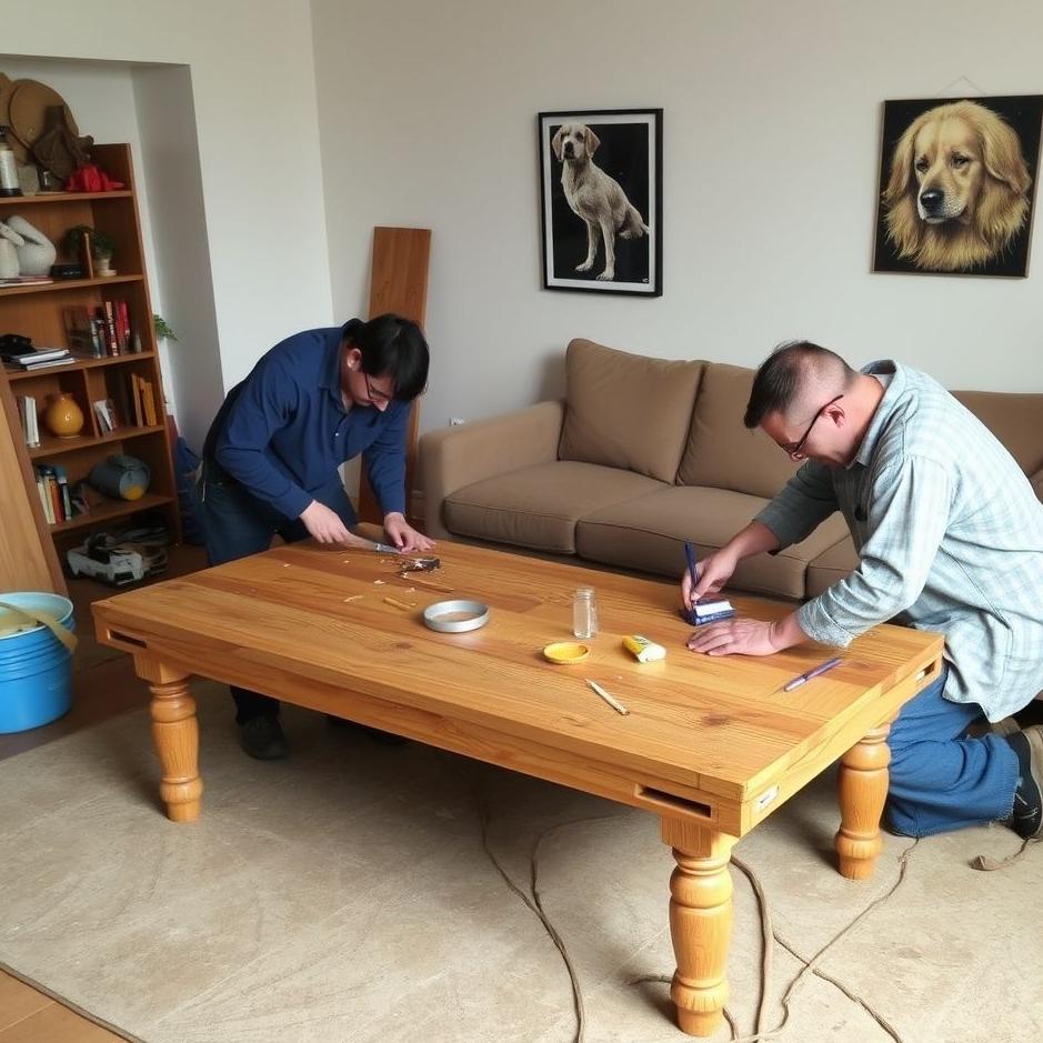 Dream : Repairing a coffee table in a dream