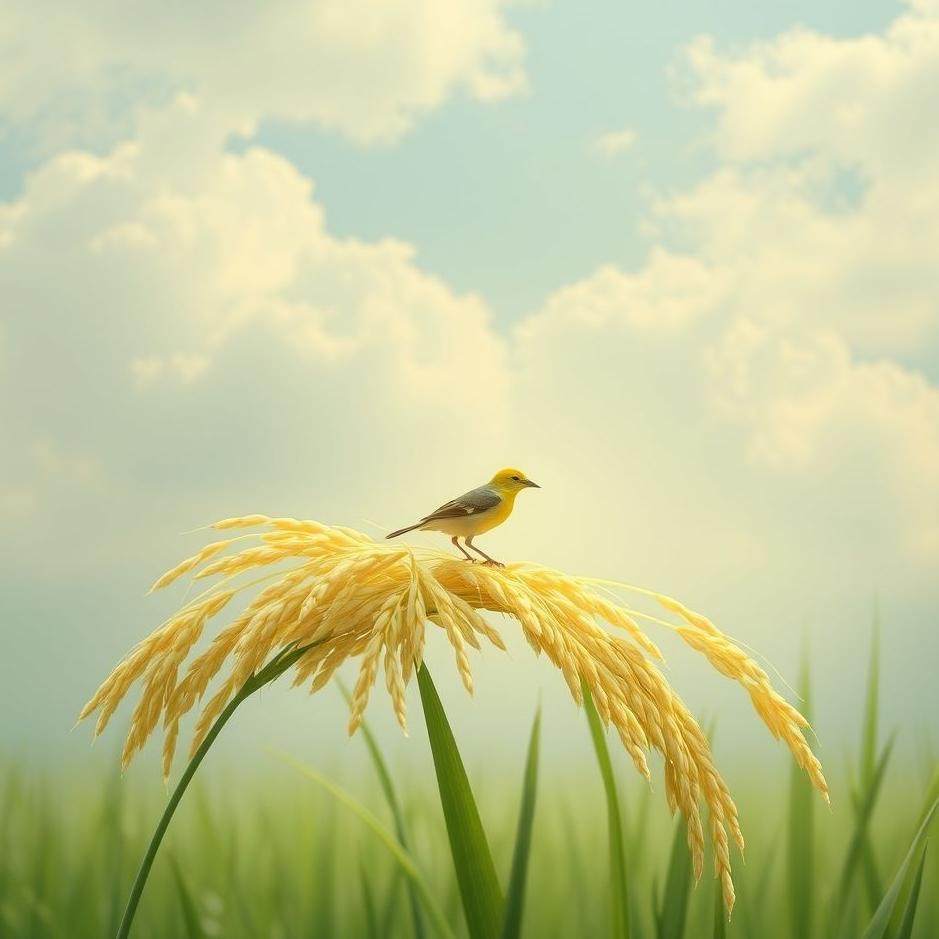 Dream : Rice to a bird in a dream