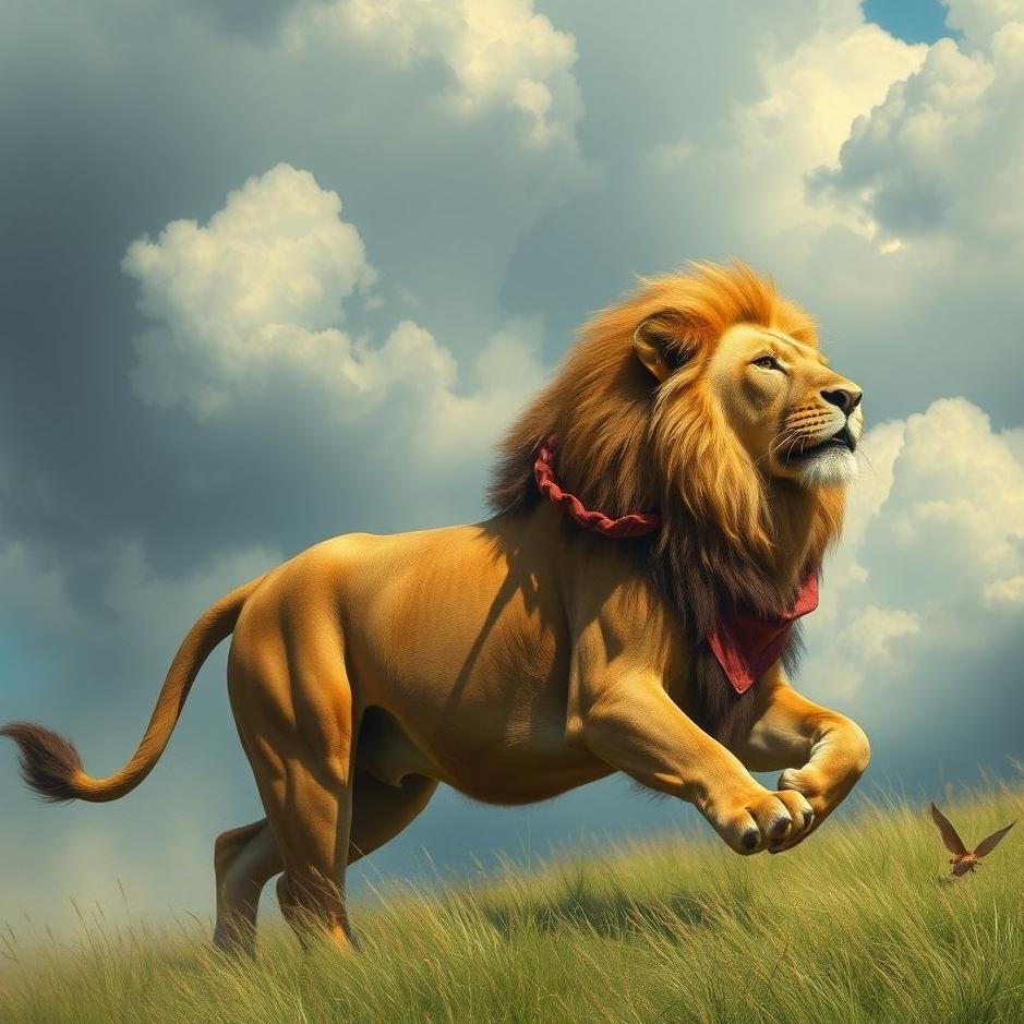 Dream : Ride on lion in the dream