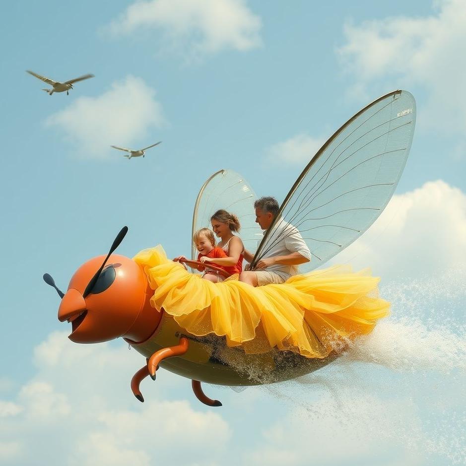 Dream : Ride on the fly with the family in the dream