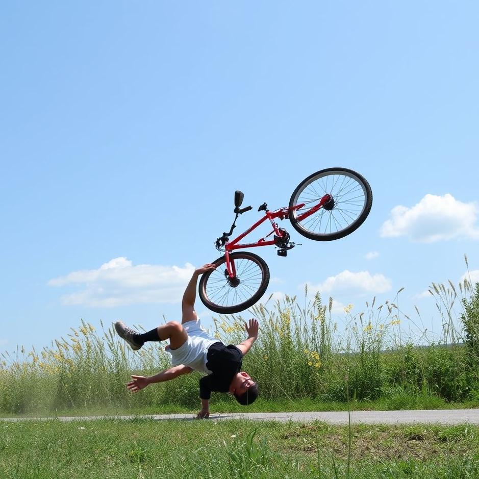 Dream : Riding a bicycle and falling 