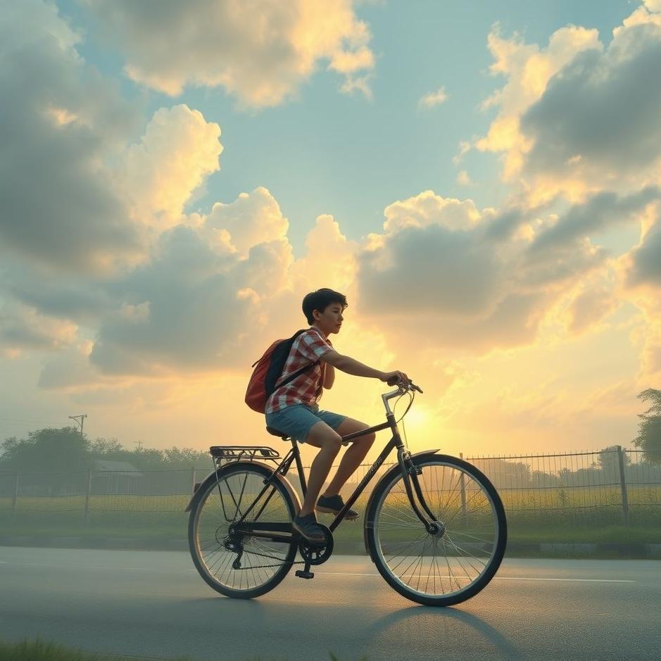 Dream : Riding a bicycle at school in a dream