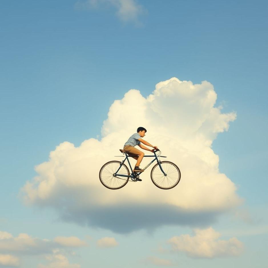 Dream : Riding a bicycle in the sky in a dream