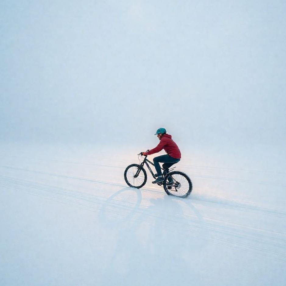 Dream : Riding a bicycle on snow in a dream
