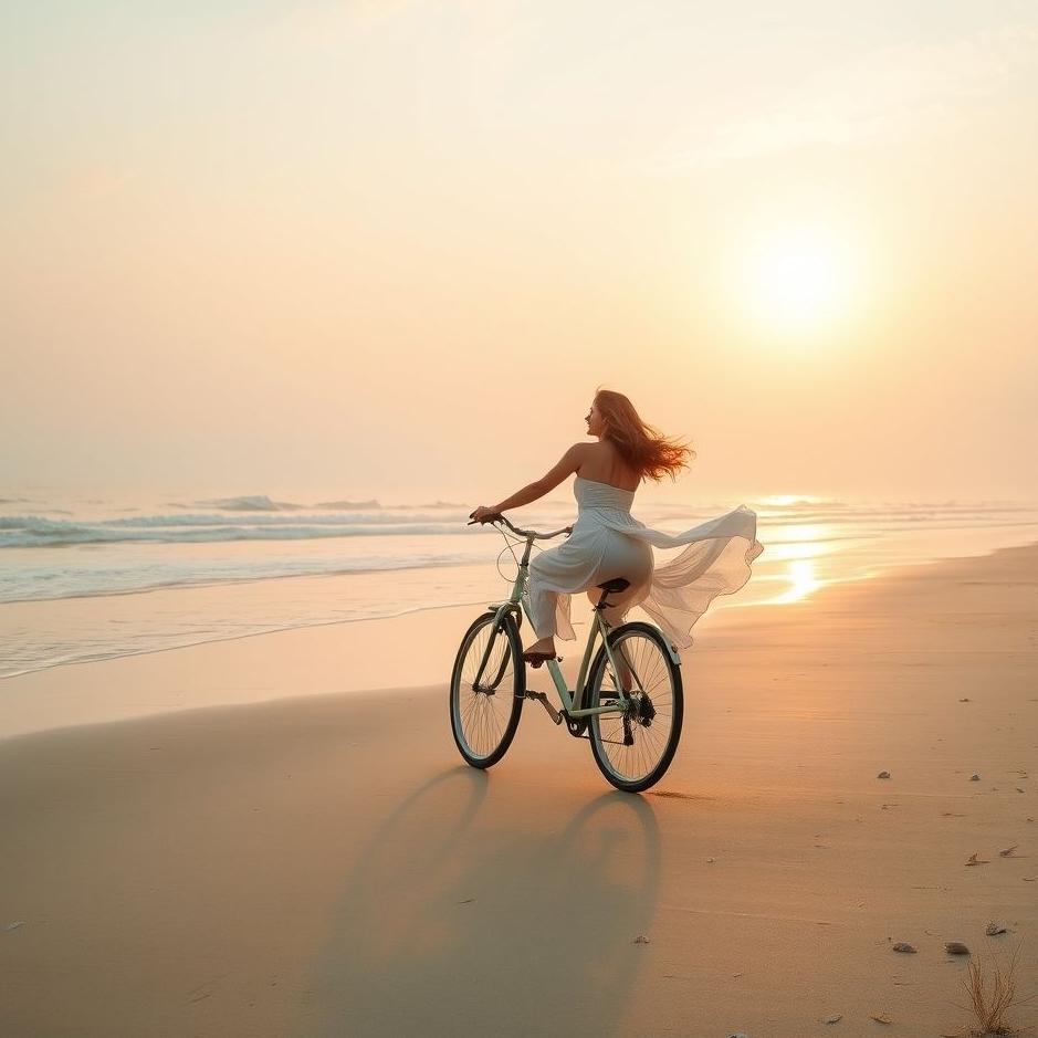 Dream : Riding a bicycle on the beach in a dream