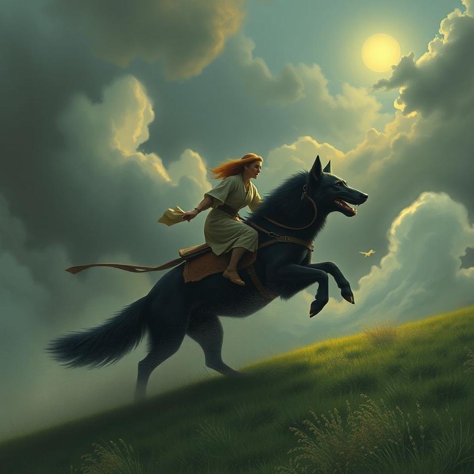 Dream : Riding a black dog in a dream