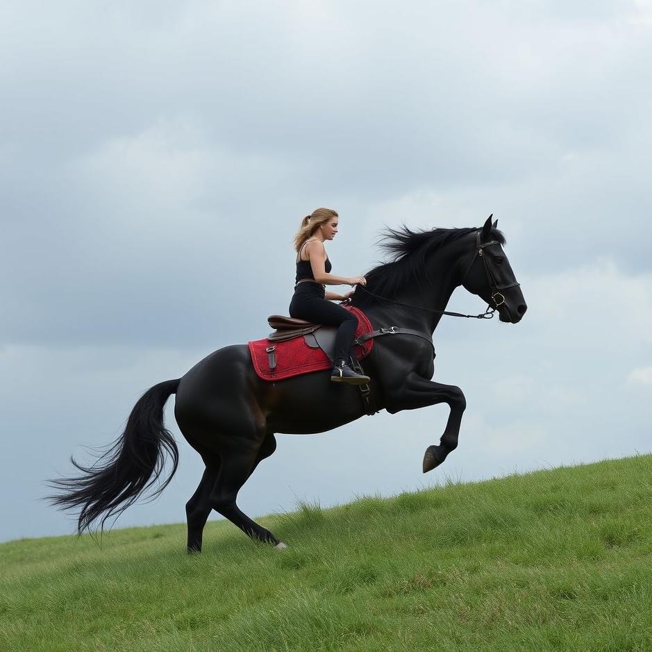 Dream : Riding a black horse without a saddle in a dream