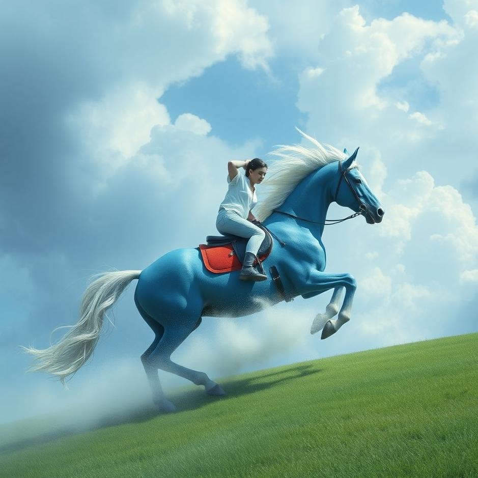Dream : Riding a blue horse in a dream