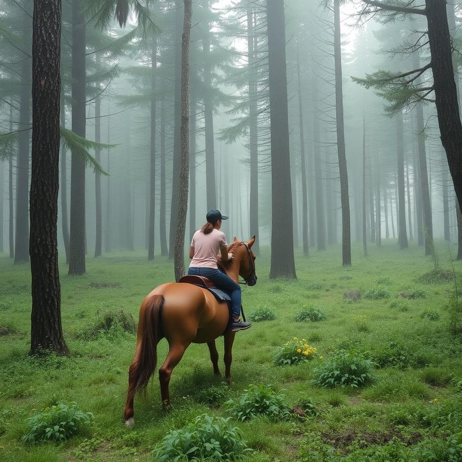 Dream : Riding a horse in the forest in a dream