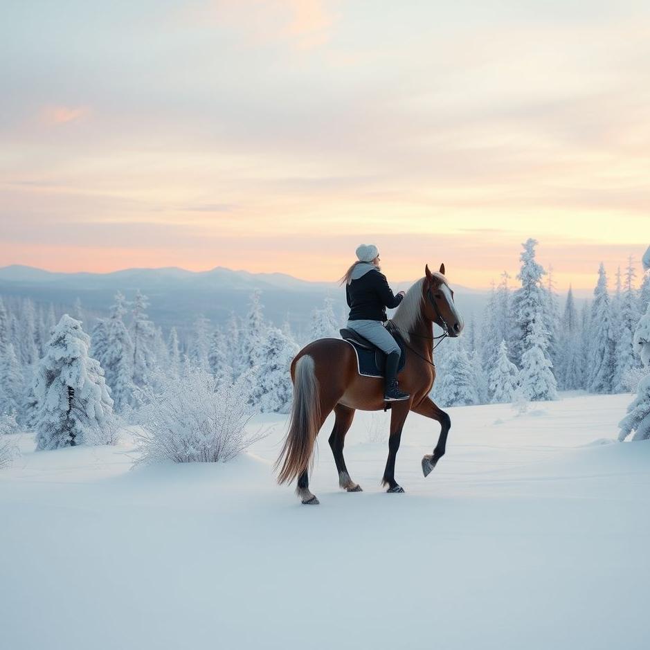 Dream : Riding a horse in the snow in a dream