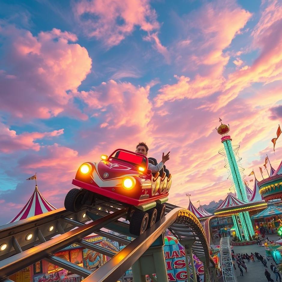 Dream : Riding a kamikaze in an amusement park in a dream