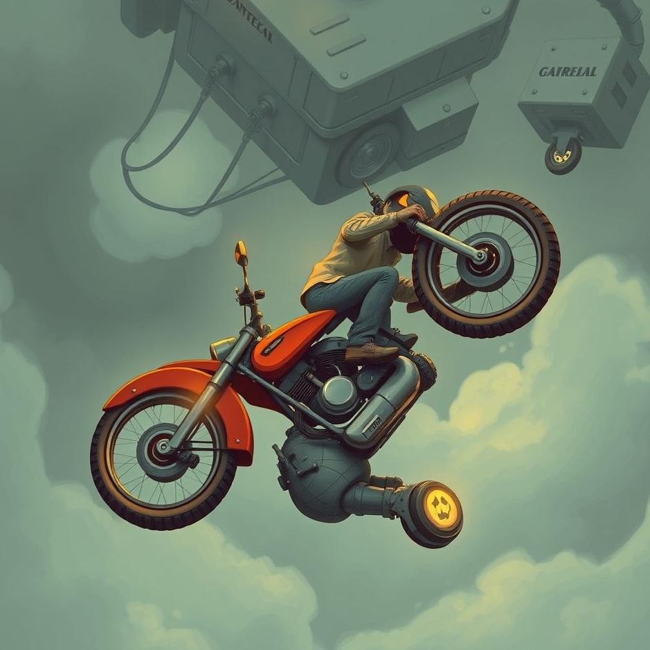 Dream : Riding a motorcycle upside down in a dream