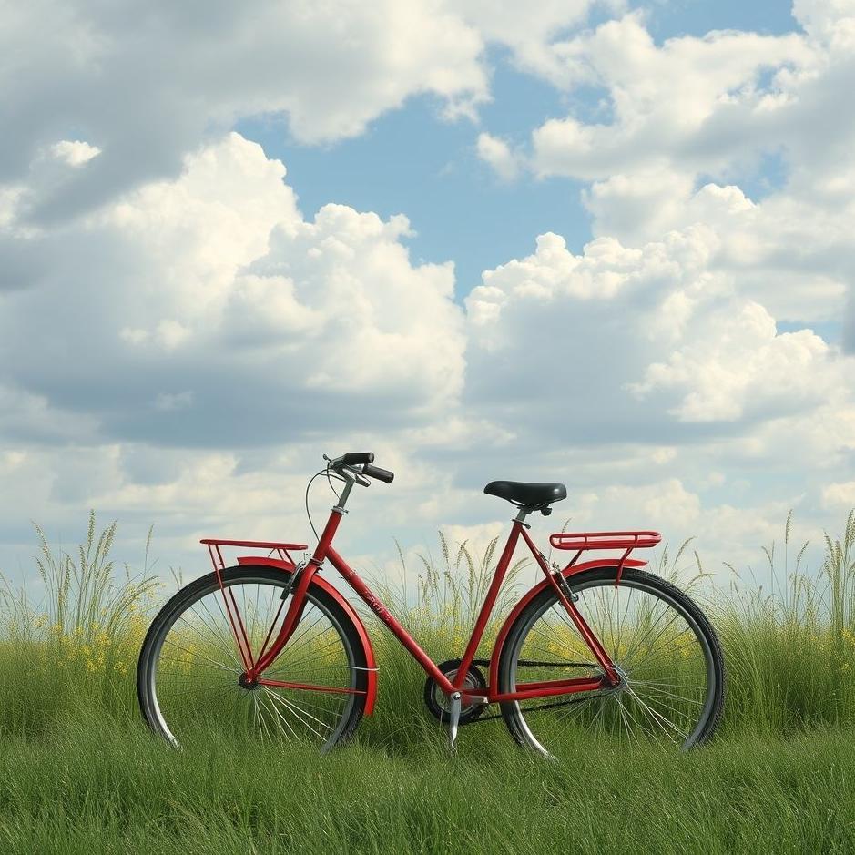 Dream : Riding a red bicycle in a dream