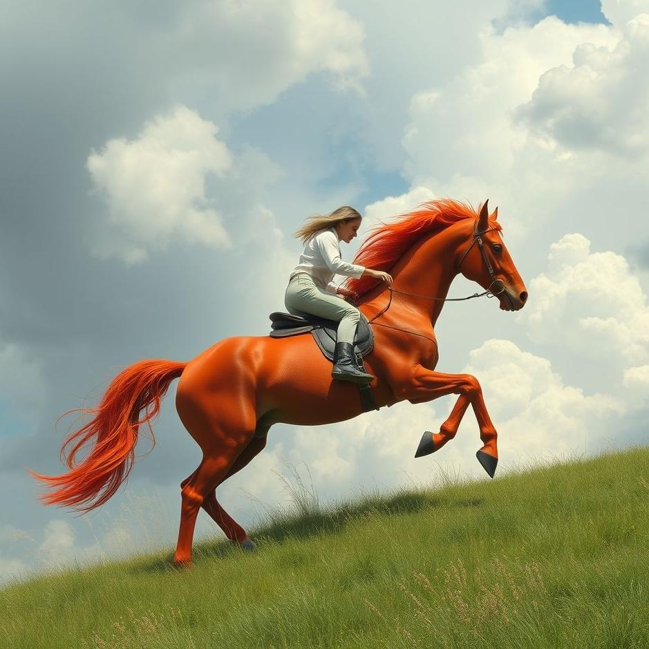 Dream : Riding a red horse in a dream