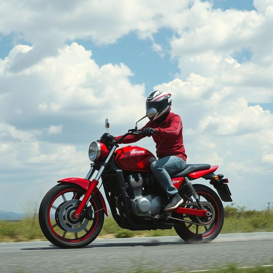 Dream : Riding a red motorcycle in a dream