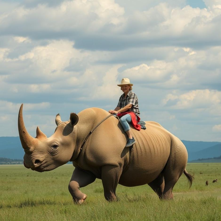 Dream : Riding a rhino in a dream