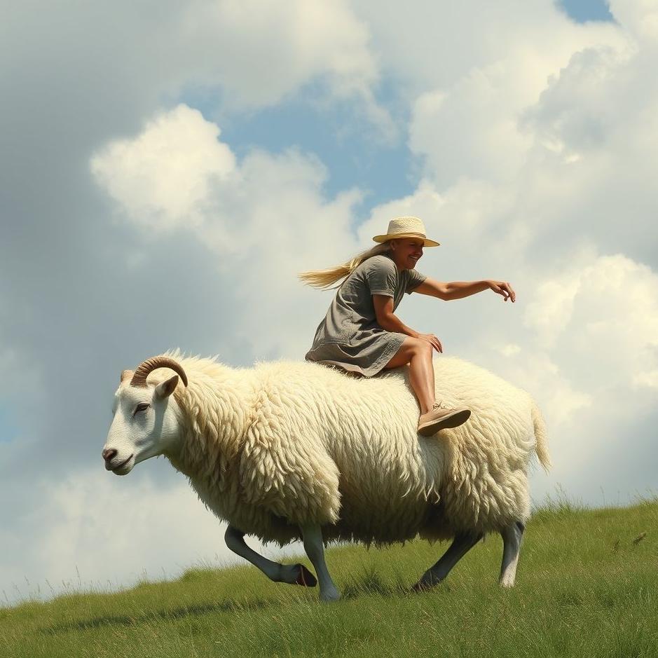 Dream : Riding a sheep in a dream