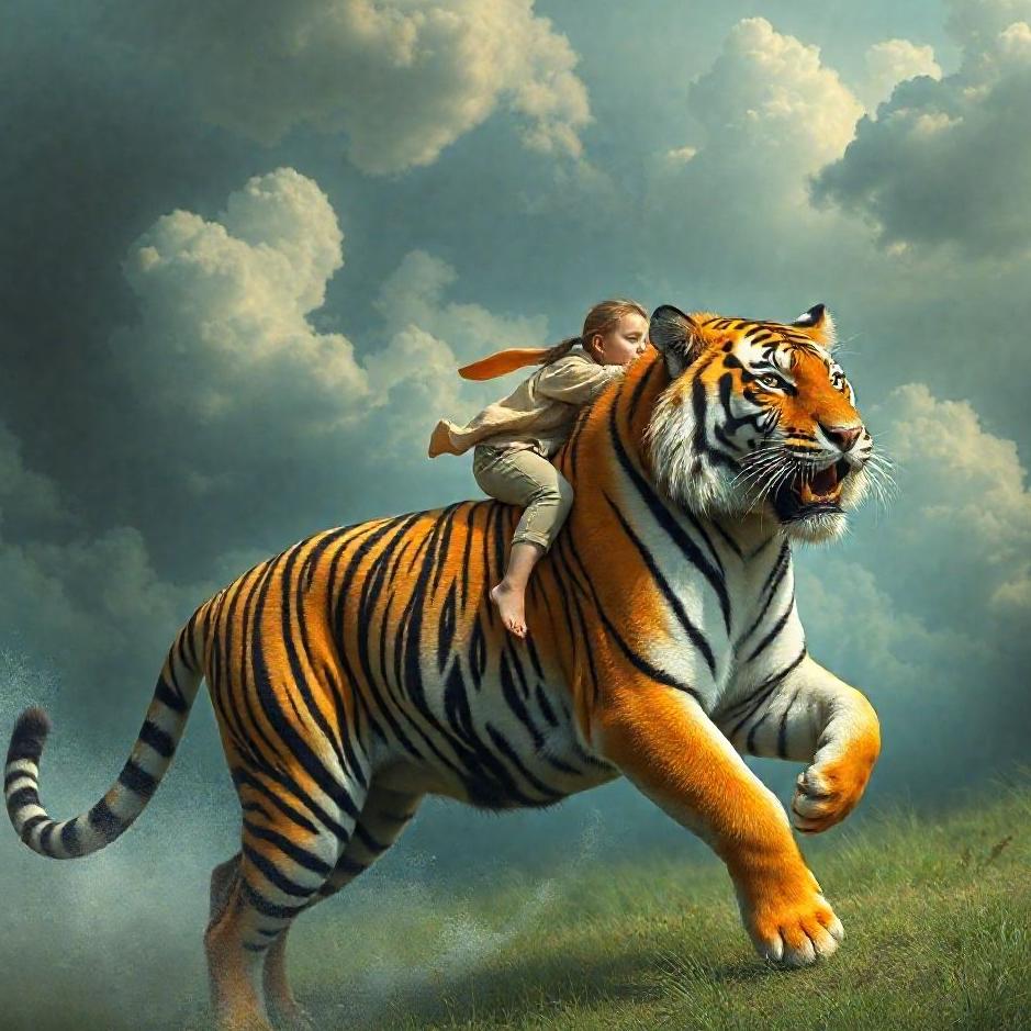 Dream : Riding a tiger in a dream
