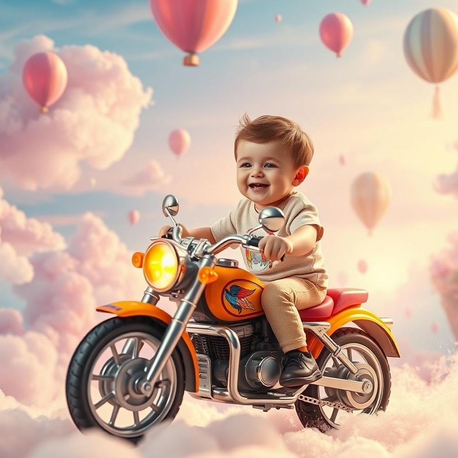 Dream : Riding a toy motorcycle in a dream