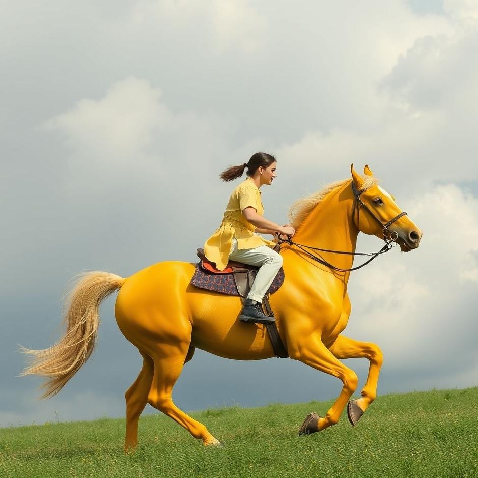 Dream : Riding a yellow horse in a dream