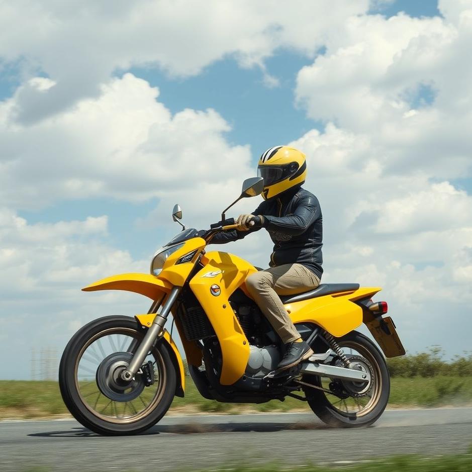 Dream : Riding a yellow motorcycle in a dream