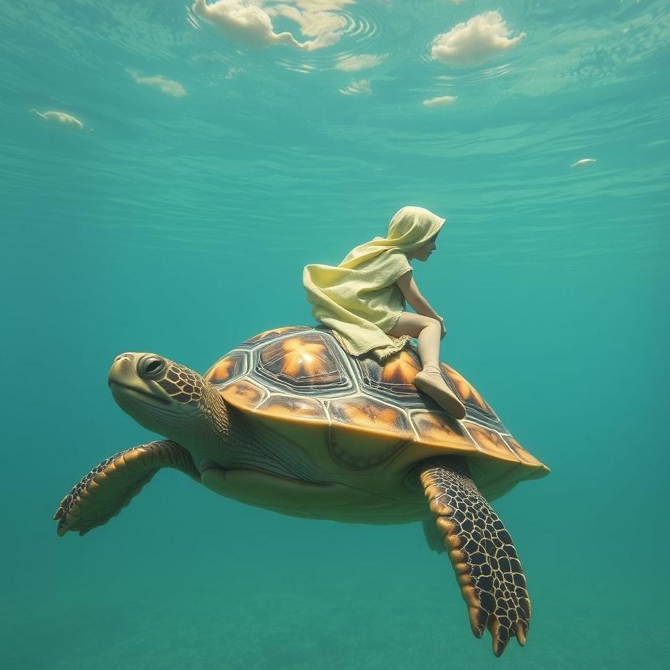 Dream : Riding on a turtle in a dream