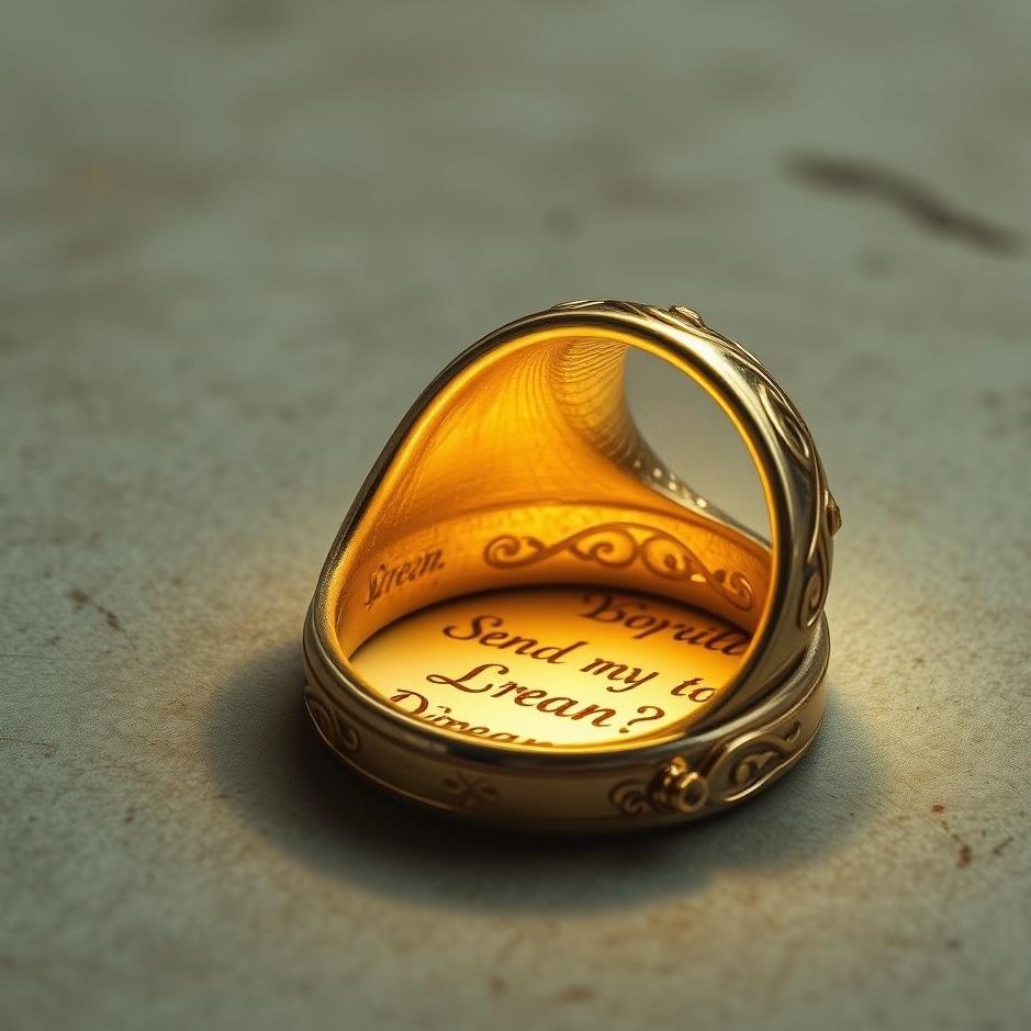 Dream : Ring with writing inside in a dream