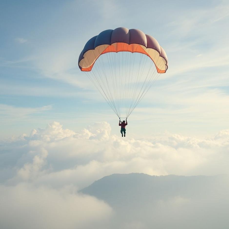 Dream : Rising with a parachute in a dream