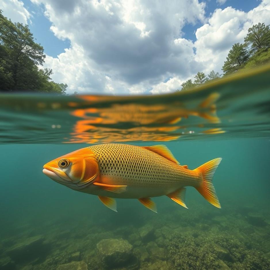 Dream : River and fish in a dream