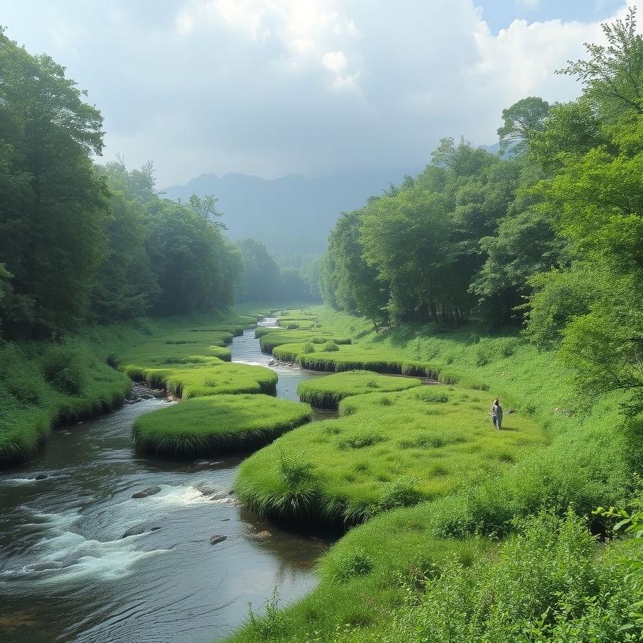 Dream : River and greenery in a dream