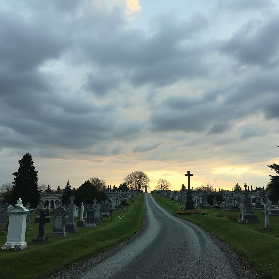 Dream : Road in a cemetery in a dream