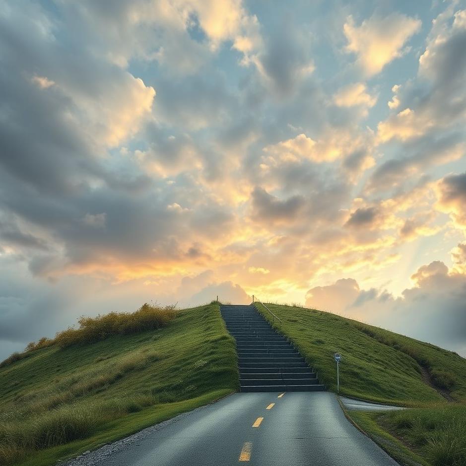 Dream : Road with stairs in a dream